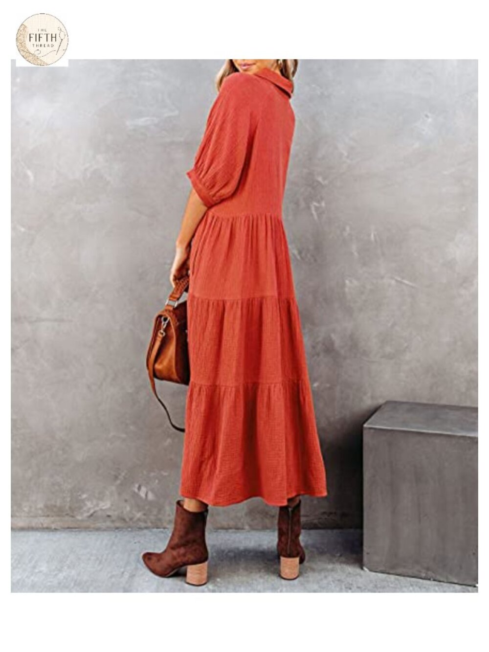 Women's Cotton Midi Dress Button Down Short Sleeves Pockets Summer